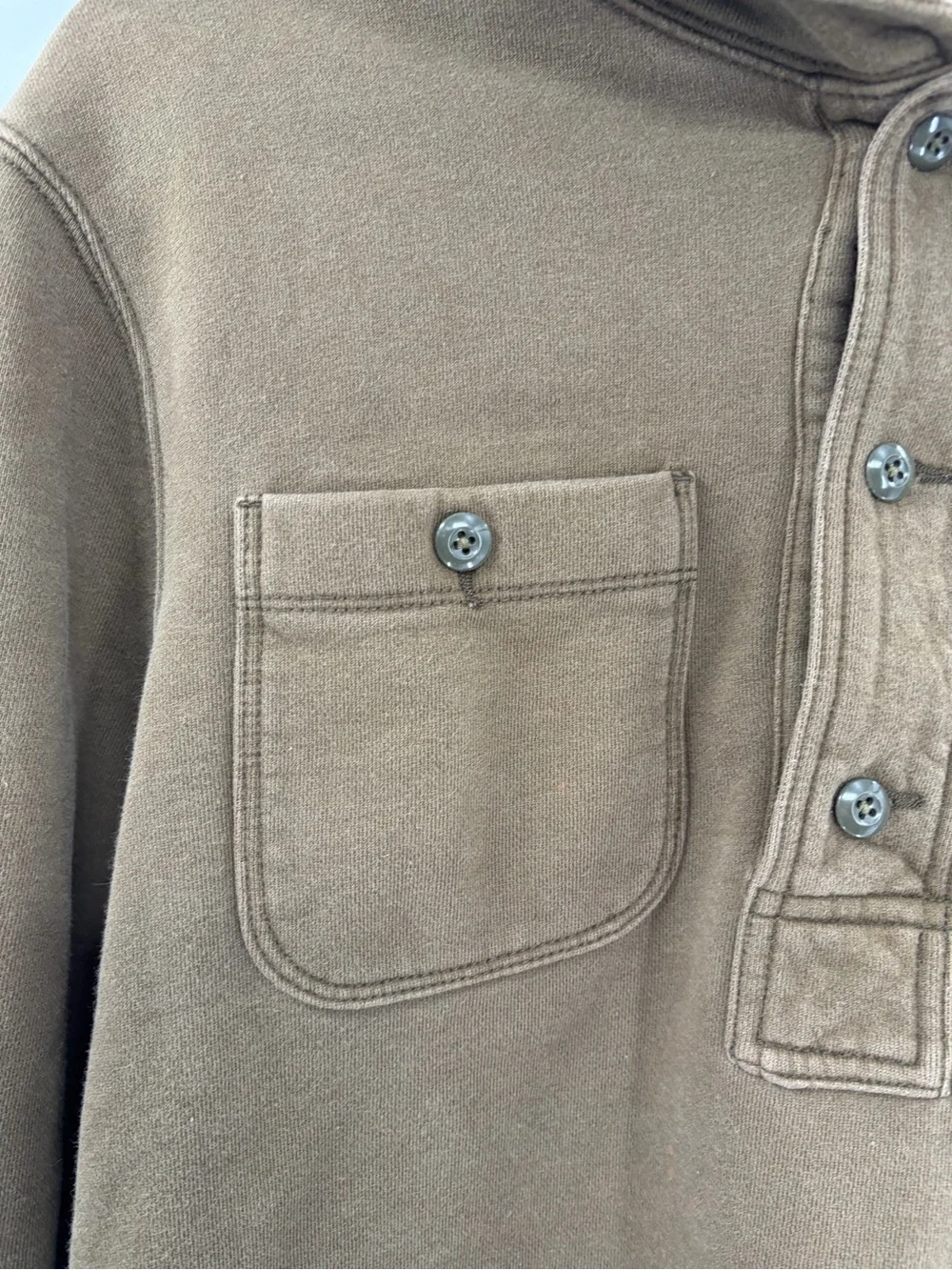 J. Crew Wallace and Barnes double Pocket Pullover Sweatshirt Brown size Medium